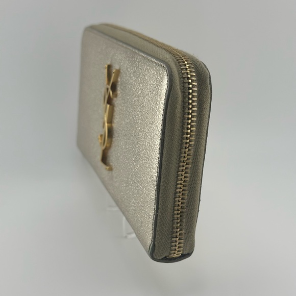 Saint Laurent Metallic Calfskin Continental Zip Around Wallet - Picture 2 of 9